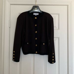 *NWT* ST JOHN COLLECTION by MARIE GRAY- Brown & Black Knit Top Size L